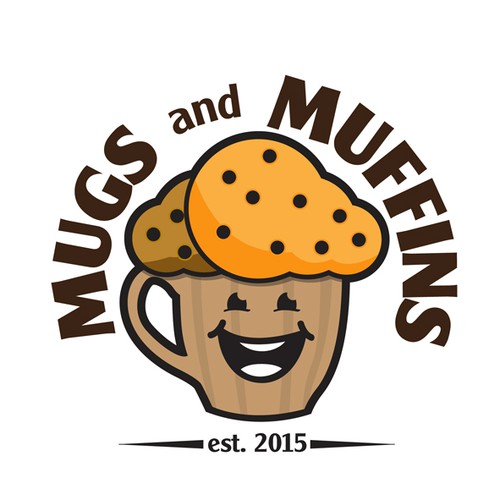 Corporate identity design with the title 'Mugs and Muffins'