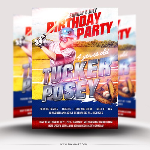 Player design with the title 'BIRTHDAY PARTY INVITATION'