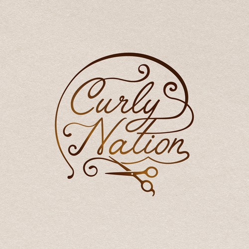 Curly logo with the title 'Logo for women's curly hairs salon'