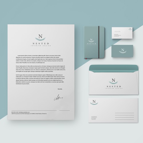 Artistic brand with the title 'nested'