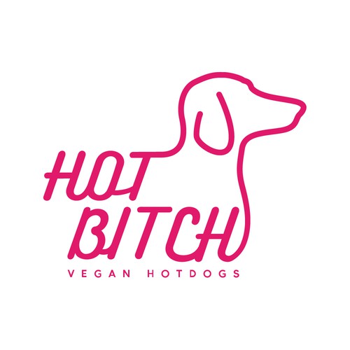 Hot dog logo with the title 'HOT BITCH'