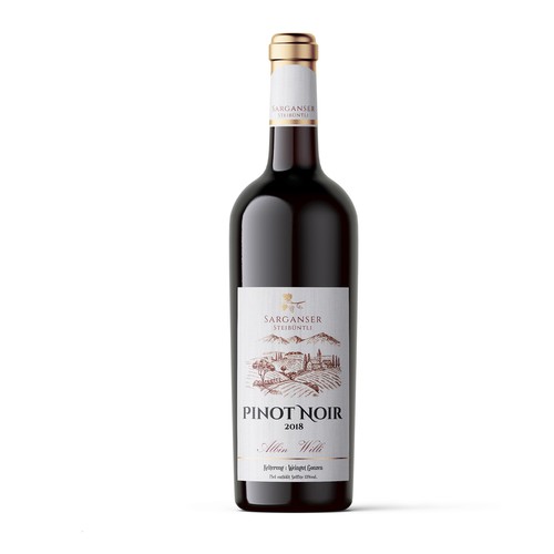 Pinot noir label with the title 'Pinot noir '