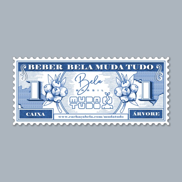 Stamp artwork with the title 'Vintage Stamp for Bella Brasil'