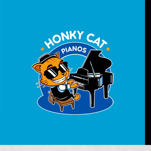 Character t-shirt with the title 'cat pianos'