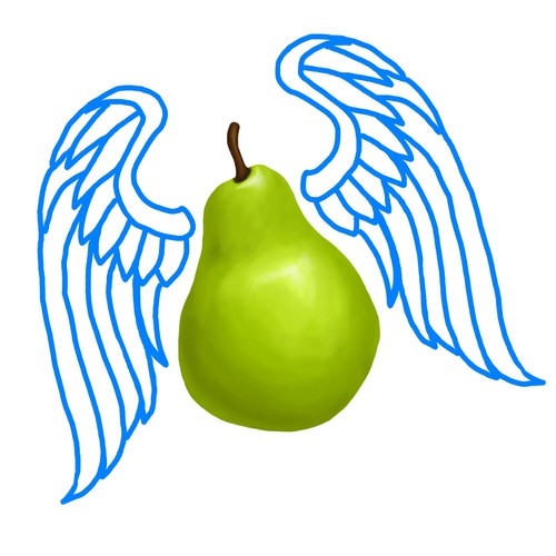 Pear design with the title 'Angelic Pear'
