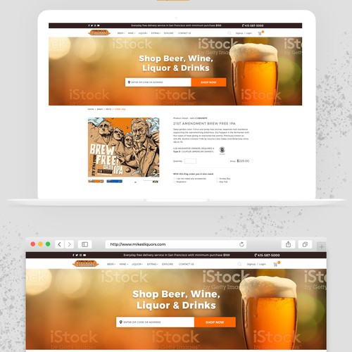Beer website with the title 'Beer Landing page Design'