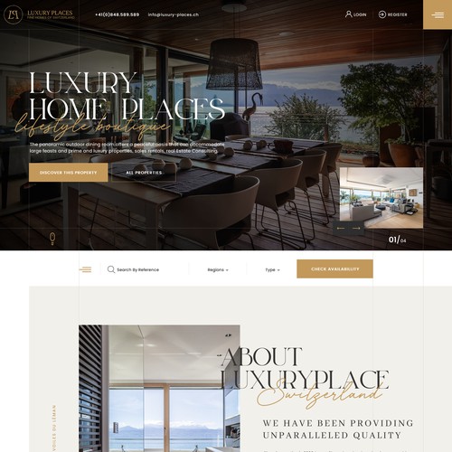 Rental website with the title 'elegant website design'