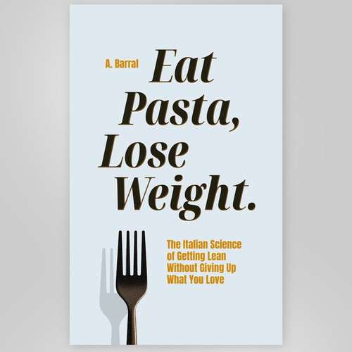 Weight-loss book cover with the title 'Healthy Eating Book Cover Design'