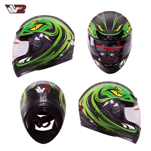 Helmet design with the title 'Create a BOLD, COOL, Head Turning Full Face Motorcycle Helmet Design/Graphics!'
