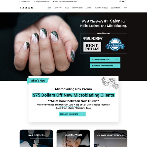 Shopify design with the title 'Beautiful Word-press design for Nail Spa'