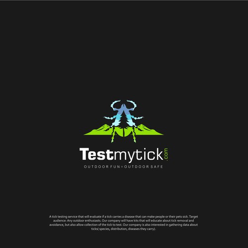 Outdoor brand with the title 'logo design for testmytick.com'