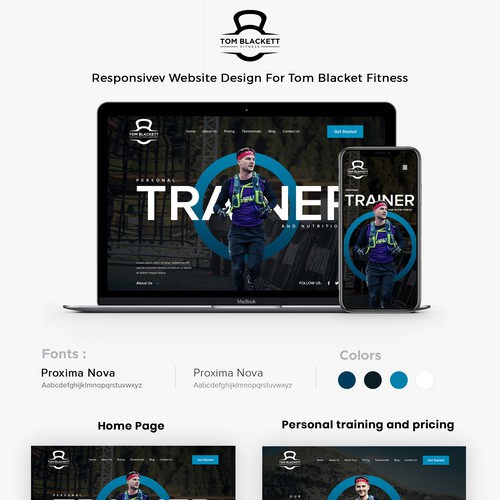 Fitness website with the title 'Website Design For Personal Trainer'
