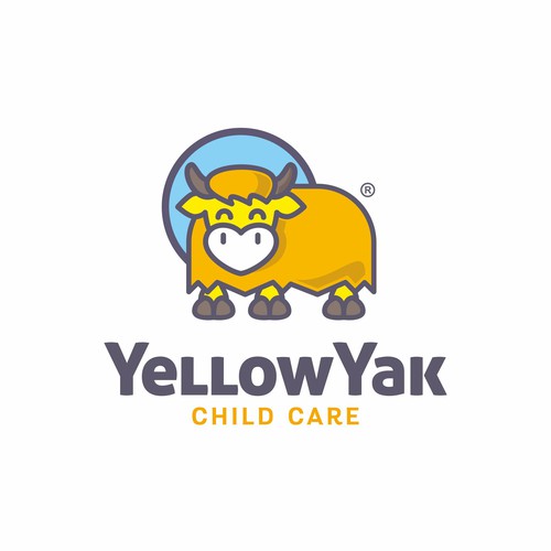 Playful brand with the title 'Yellow Yak Child Care'