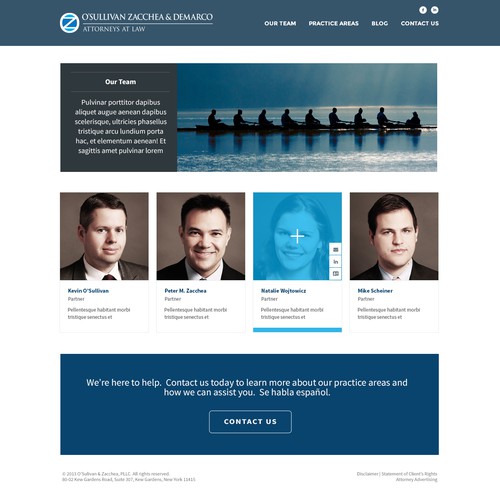 Attorney website with the title 'O'Sullivan Zacchea & Demarco'