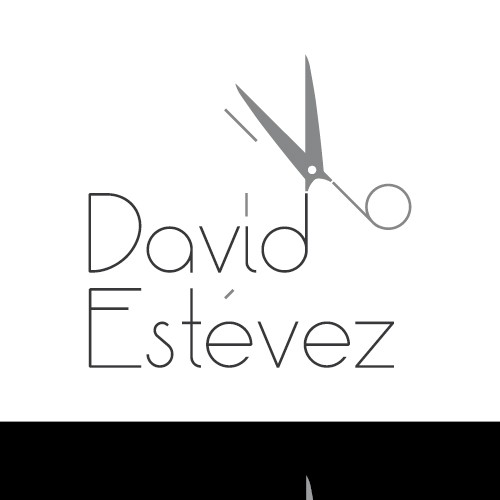 Hair dresser logo with the title 'Logotipo de peluquería David Estévez'