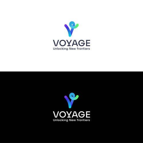Spiral logo with the title 'Letter V modern gradient color logo'