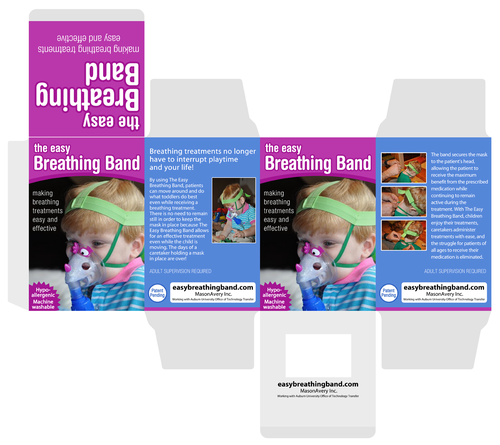 Photoshop logo with the title 'Packaging design for The Easy Breathing Band'