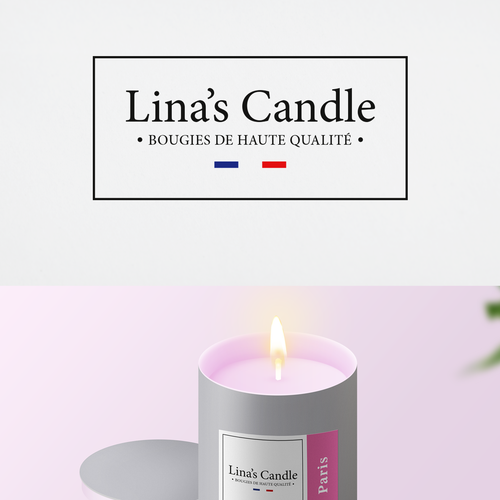 Logo packaging with the title 'Candle - French Company (Logo + Label + Packing)'