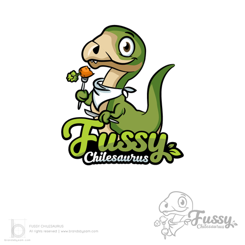 Dinosaur design with the title 'Logo Design for Fussy Chilesaurus'