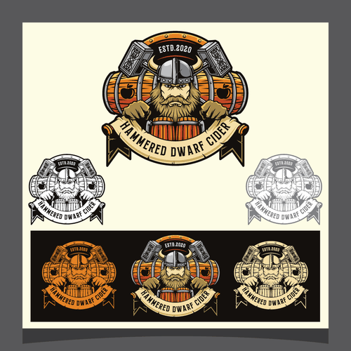 Cider logo with the title 'Logo for hammered dwarf cider'