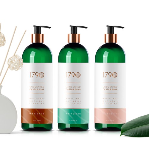 Soap packaging with the title 'Label for Castile Soap'