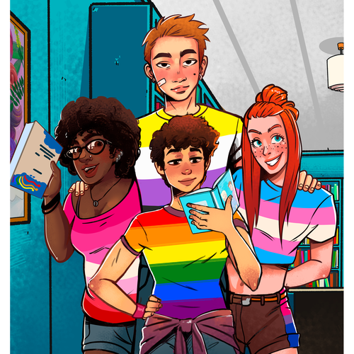 Poster artwork with the title 'Poster for LGTB bookstore'