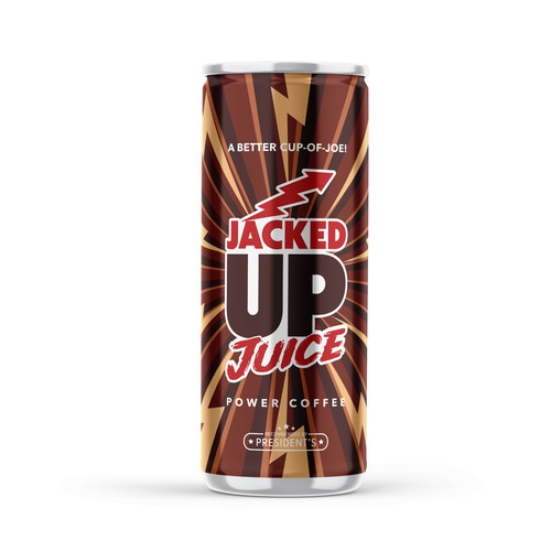 Brand packaging with the title 'POWER COFFEE DRINK'