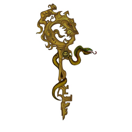 Gate design with the title 'Create a key to the Gates of Hell. Let your creative darkness loose!'