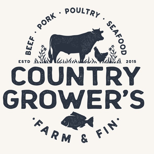 Farm design logo with the title 'Logo for Country Growers'