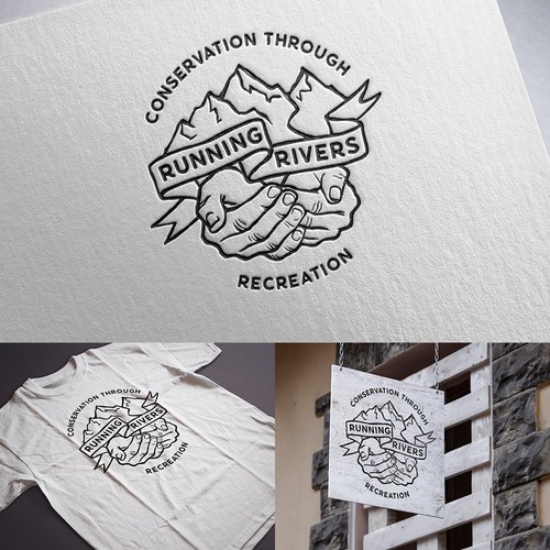 Conservation logo with the title 'Logo for Running Rivers'