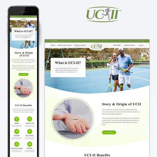 Nutrition website with the title 'A simple and powerful website that unleashes the best for joint health.'