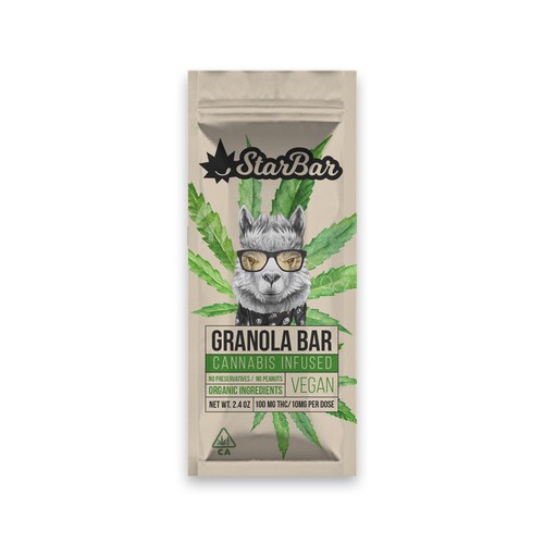 Granola packaging with the title 'packaging design for granola bar'