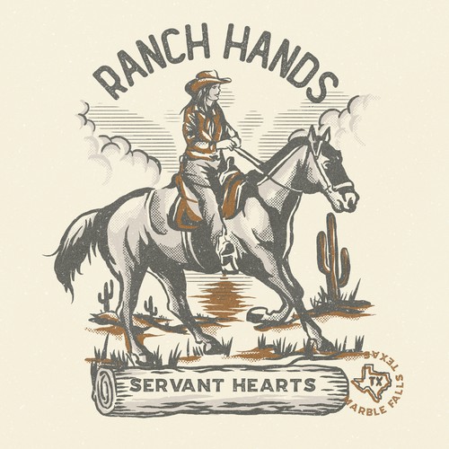 Horse t-shirt with the title 'Retreat Ranch Staff Shirt Design for Glamping Ranch'