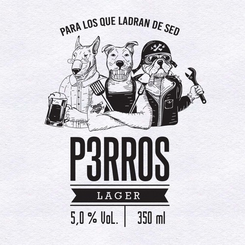 Line art packaging with the title 'Beer bottle label design'