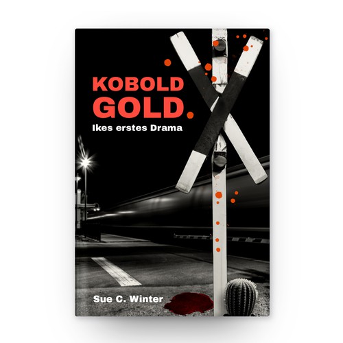 Black and white book cover with the title 'Fantasy Thriller Book Cover'