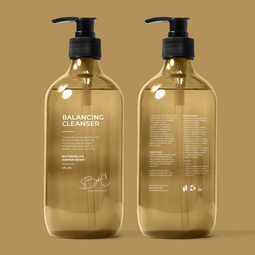 Clean label with the title 'Balancing Cleanser'
