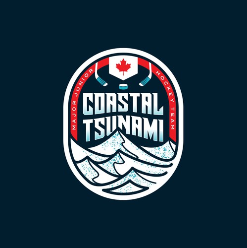 Coastal logo with the title 'Sport emblem concept'