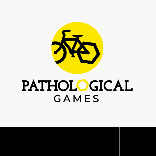 Logo with the title 'pathological games logo'