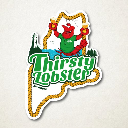 Lobster design with the title 'Thirsty Lobster'
