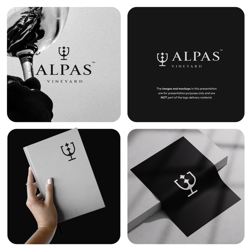 Luxurious logo with the title 'Alpas Vineyard'