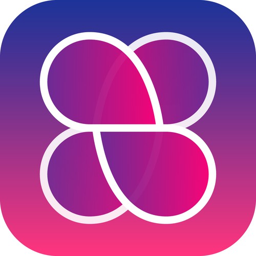 Magenta design with the title 'icon botton for ios app'