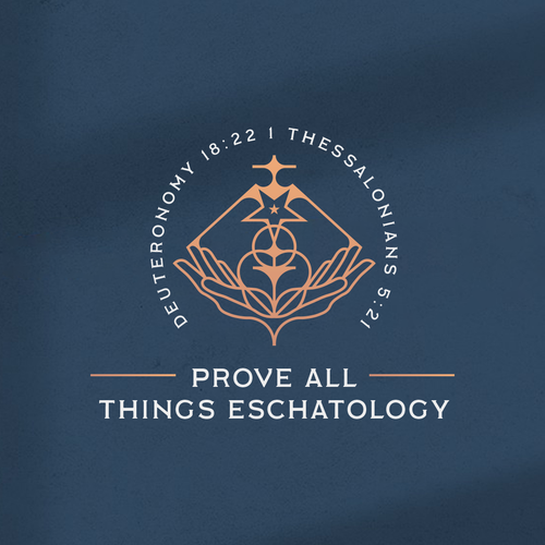 Bible logo with the title 'Logo design for prove all things eschatology'