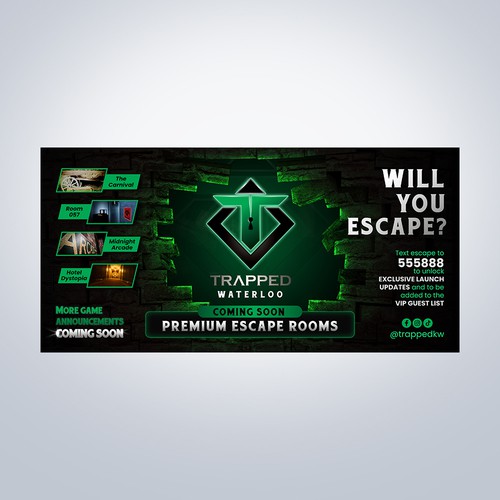 Gaming design with the title 'Trapped'