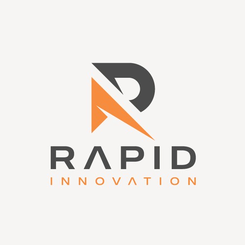 R brand with the title 'Rapid Innovation Logo Design'