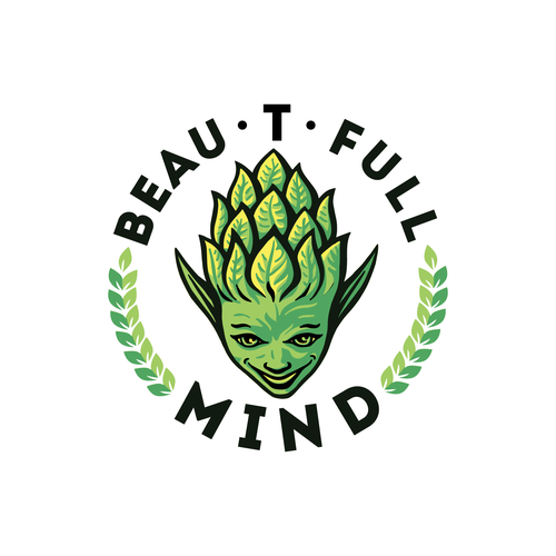 Tea logo with the title '"Beau-T-Full Mind" Logo Design'