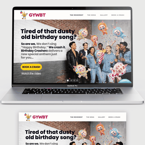 Website with the title 'Website Design for GYWBT'