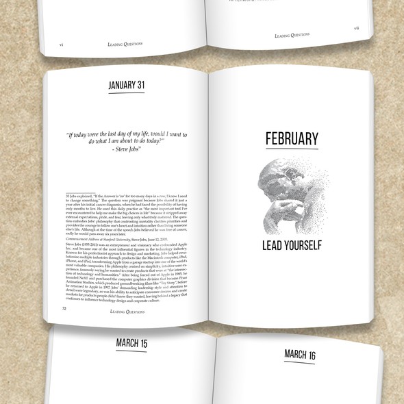 Philosophy design with the title 'Leading Questions '