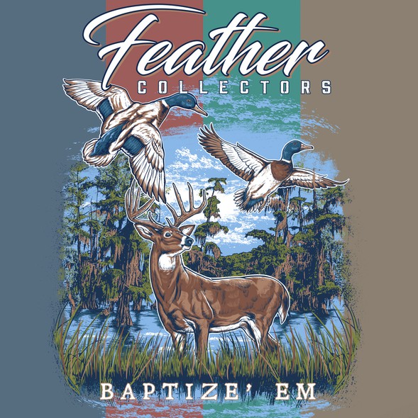 T-shirt with the title 'Feather Collectors'