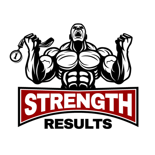 Medal logo with the title 'Powerful Logo for Strength Results'