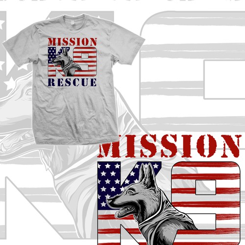 K9 design with the title 'Mission K9 Rescue'
